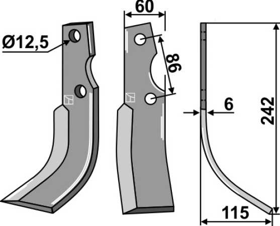 Fräsmesser 242x60mm, rechts